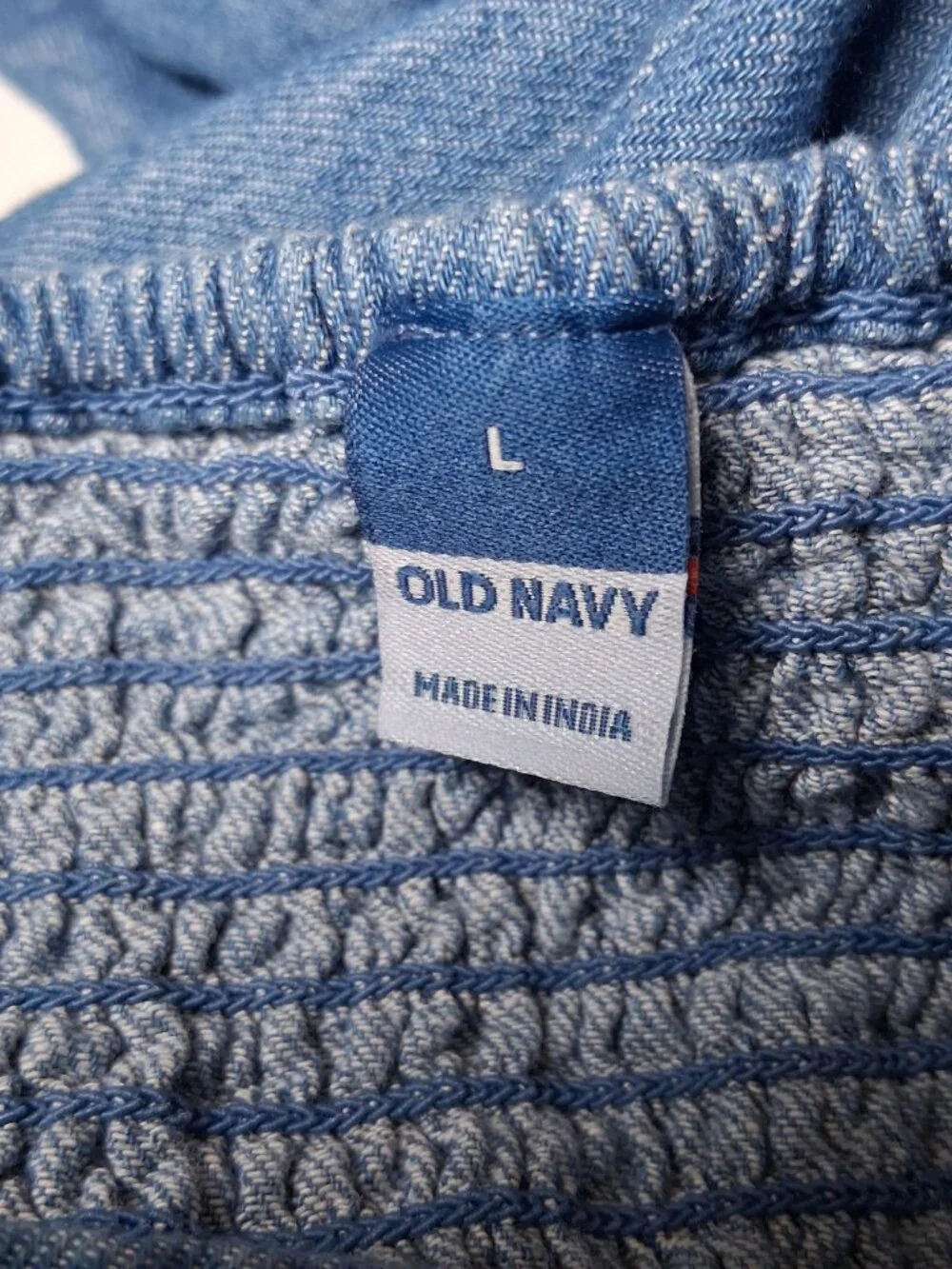 Old Navy Chambray Denim Dress Large Square Neck Sleeveless Country Cottage - Picture 3 of 10